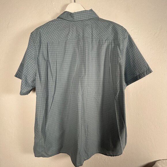 Realtree Mens 2XL Short-Sleeve Button-Up Plaid Shirt Blue Chest Pocket Casual - Picture 2 of 7